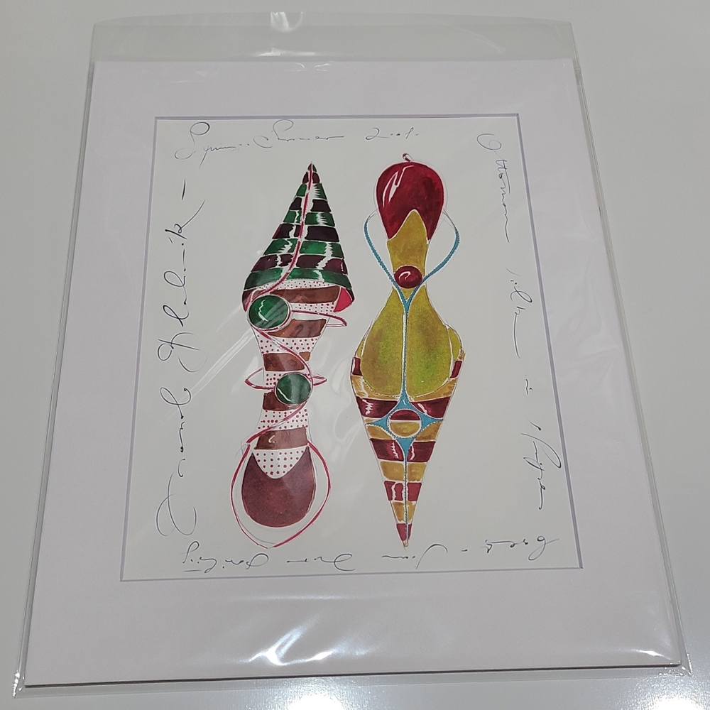New Manolo Blahnik art print matted white 11 X 14